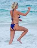 Caroline Vreeland Booty in Bikini Malfunction at the Beach in Tulum