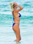 Caroline Vreeland Booty in Bikini Malfunction at the Beach in Tulum