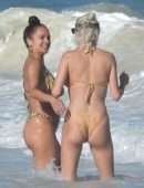 Caroline Vreeland Pokies in Wet Bikini at the Beach on Vacation in Tulum
