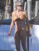 Caroline Vreeland Pokies in Wet Bikini at the Beach on Vacation in Tulum