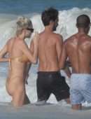 Caroline Vreeland Pokies in Wet Bikini at the Beach on Vacation in Tulum