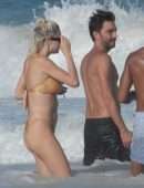 Caroline Vreeland Pokies in Wet Bikini at the Beach on Vacation in Tulum