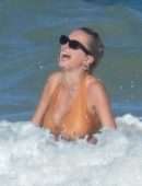 Caroline Vreeland Pokies in Wet Bikini at the Beach on Vacation in Tulum