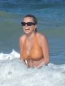 Caroline Vreeland Pokies in Wet Bikini at the Beach on Vacation in Tulum