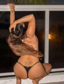 Claudia Romani Booty in Thong Bikini Photoshoot in Miami
