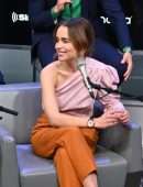 Emilia Clarke at SiriusXM Town Hall Special with the cast of 'Last Christmas' in NYC