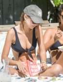 Emily Ratajkowski in Tiny Bikini by Poolside in Miami