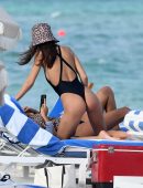 Emily Ratajkowski Booty in Swimsuit at the Beach in Miami