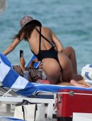 Emily Ratajkowski Booty in Swimsuit at the Beach in Miami