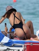 Emily Ratajkowski Booty in Swimsuit at the Beach in Miami