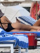 Emily Ratajkowski Booty in Swimsuit at the Beach in Miami