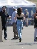 Emma Roberts Filming on the Set of American Horror Story 1984 in LA