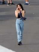 Emma Roberts Filming on the Set of American Horror Story 1984 in LA