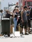 Emma Roberts Filming on the Set of American Horror Story 1984 in LA