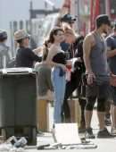 Emma Roberts Filming on the Set of American Horror Story 1984 in LA