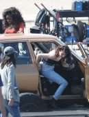 Emma Roberts Filming on the Set of American Horror Story 1984 in LA