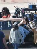 Emma Roberts Filming on the Set of American Horror Story 1984 in LA