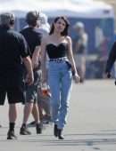 Emma Roberts Filming on the Set of American Horror Story 1984 in LA