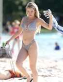 Jessika Power in Bikini on the Beach in Cairns