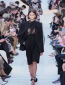 Kaia Gerber Braless Pokies at the Valentino Womenswear Spring-Summer 2020 Fashion Show