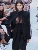 Kaia Gerber Braless Pokies at the Valentino Womenswear Spring-Summer 2020 Fashion Show