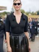 Karlie Kloss Braless at Christian Dior Fashion Show in Paris