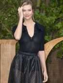 Karlie Kloss Braless at Christian Dior Fashion Show in Paris