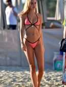 Kimberley Garner Booty, Licking Ice-Cream in Bikini On the Beach in Miami