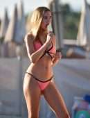 Kimberley Garner Booty, Licking Ice-Cream in Bikini On the Beach in Miami