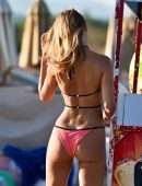 Kimberley Garner Booty, Licking Ice-Cream in Bikini On the Beach in Miami