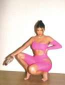 Kylie Jenner in Pink Tights for Photoshoot