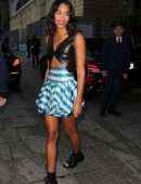 Laura Harrier Leggy at Louis Vuitton Fashion Show in Paris