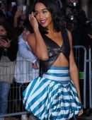 Laura Harrier Leggy at Louis Vuitton Fashion Show in Paris