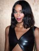 Laura Harrier Leggy at Louis Vuitton Fashion Show in Paris