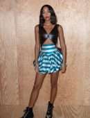 Laura Harrier Leggy at Louis Vuitton Fashion Show in Paris