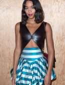 Laura Harrier Leggy at Louis Vuitton Fashion Show in Paris