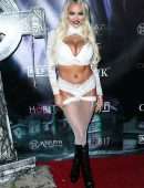 Lindsey Pelas Cleavage and Booty at a Halloween Party in Woodland Hills