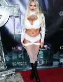 Lindsey Pelas Cleavage and Booty at a Halloween Party in Woodland Hills
