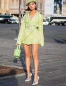 Olivia Culpo Leggy, Out in Paris