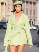 Olivia Culpo Leggy, Out in Paris