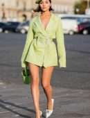 Olivia Culpo Leggy, Out in Paris