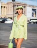 Olivia Culpo Leggy, Out in Paris