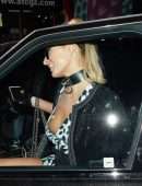 Paris Hilton Nipslip at Trashy Lingerie in Hollywood