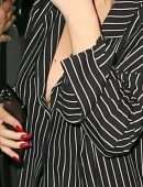 Selena Gomez Braless Cleavage at La Esquina in New York