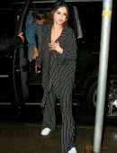 Selena Gomez Braless Cleavage at La Esquina in New York