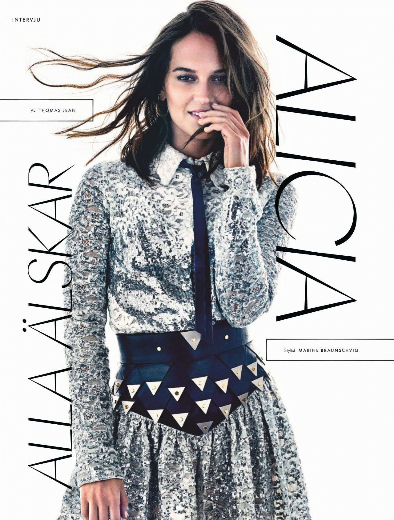 Alicia Vikander in ELLE Sweden Magazine - December 2019