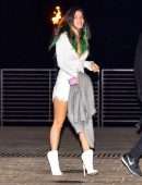 Bella Thorne Leggy in White Shorts at Nobu in Malibu