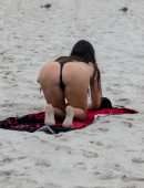 Claudia Romani Booty in Black Thong Bikini in South Beach