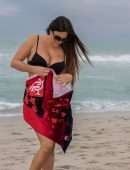 Claudia Romani Booty in Black Thong Bikini in South Beach
