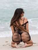 Claudia Romani Booty in Black Thong Bikini in South Beach